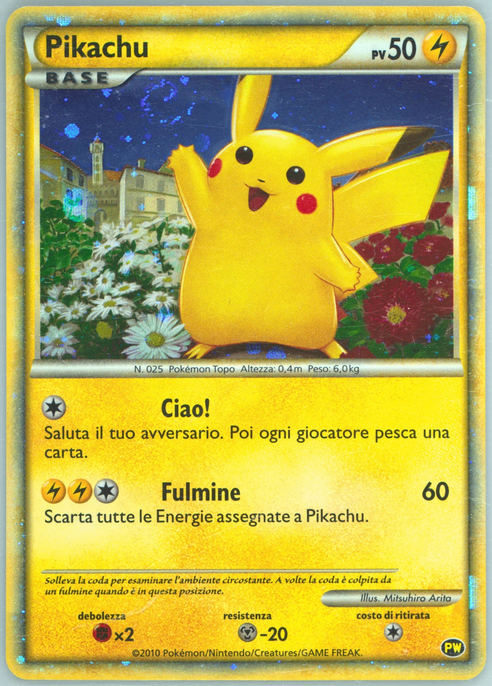 Pikachu-Holo Italian 2010 Pokemon Japanese World Collection