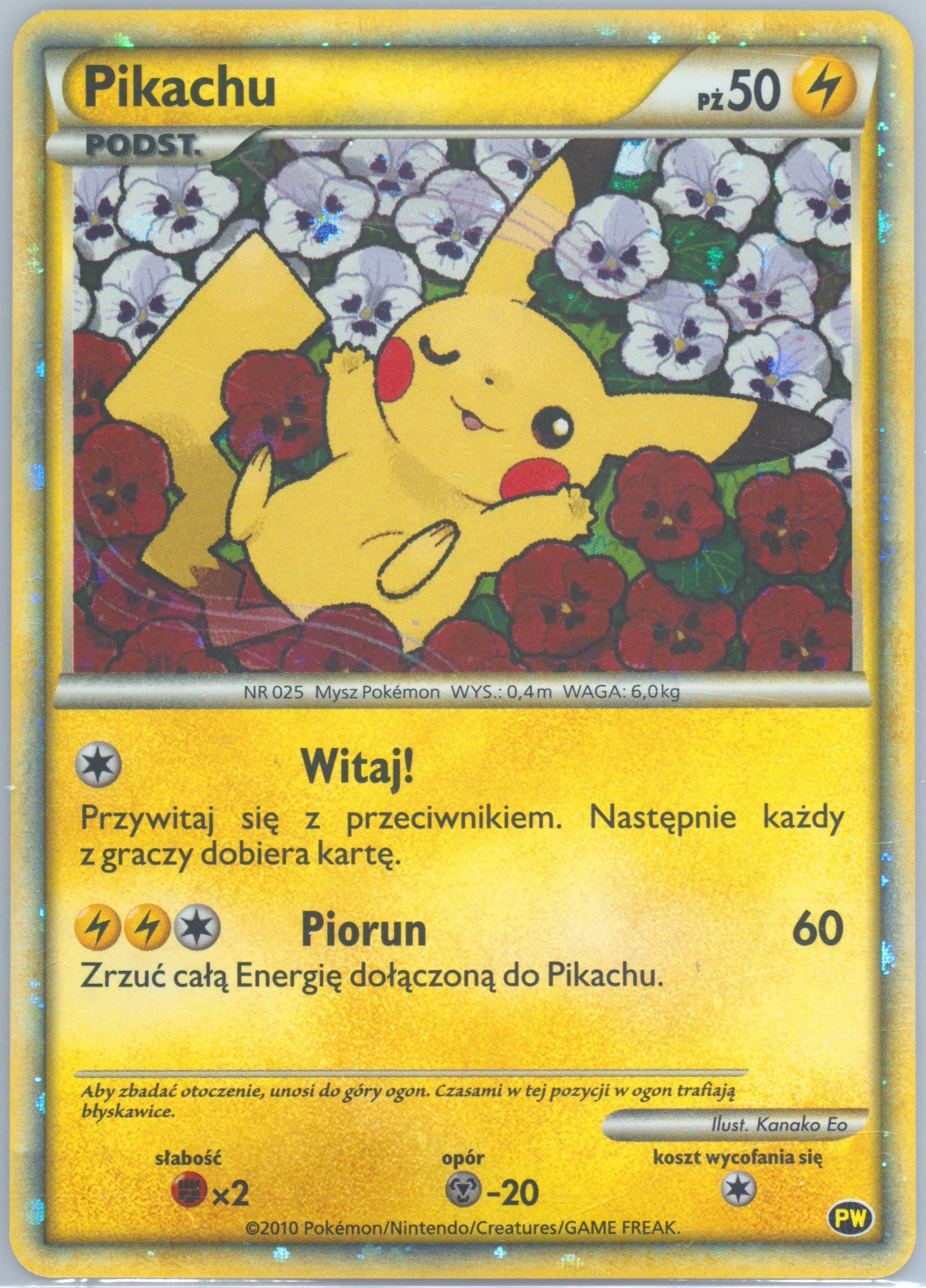 Pikachu-Holo Polish 2010 Pokemon World Collection