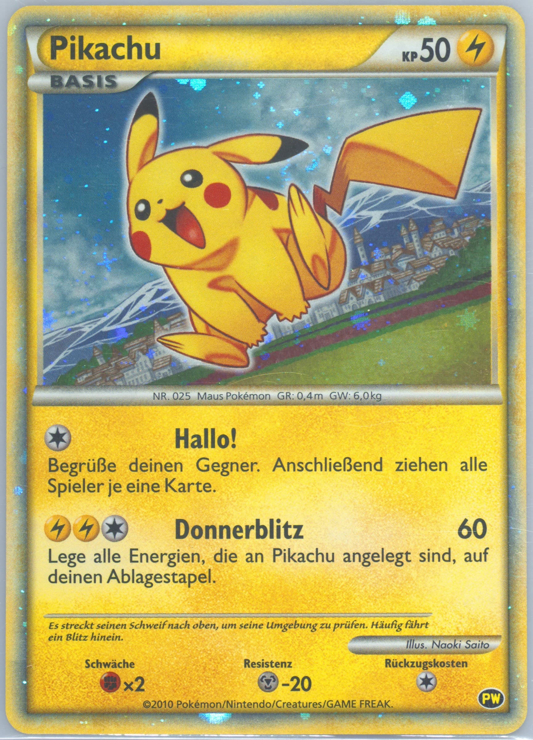 Pikachu-Holo German 2010 Pokemon World Collection