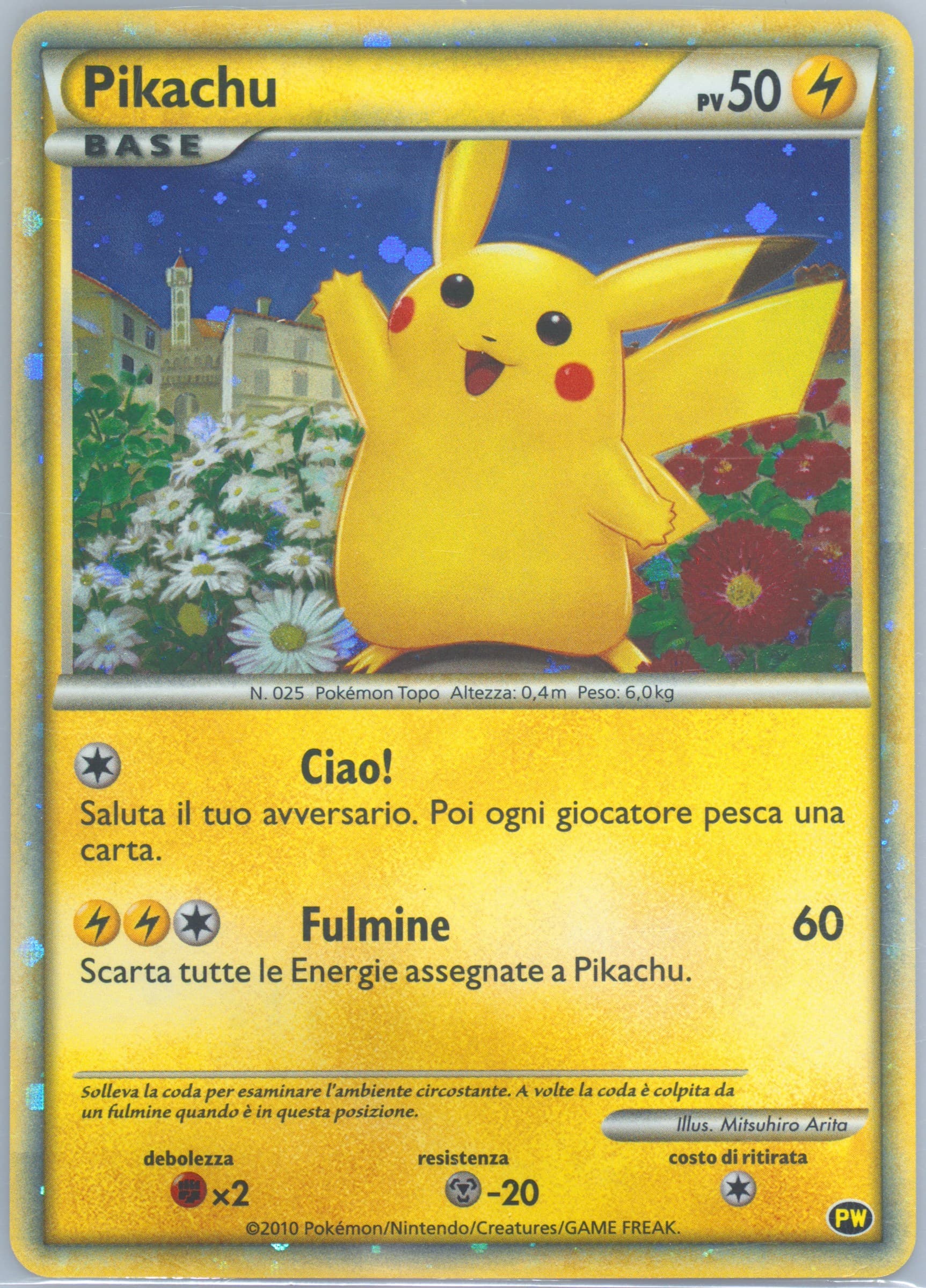 Pikachu-Holo Italian 2010 Pokemon World Collection