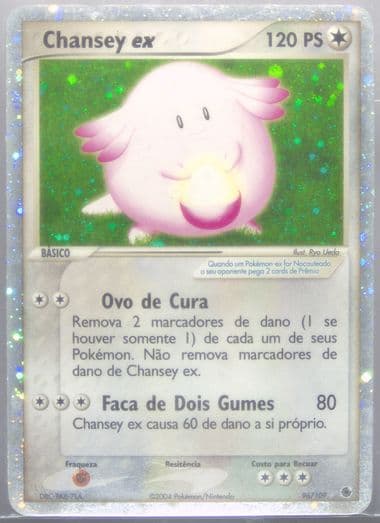 Chansey EX-Holo (96) 2004 Pokemon Portuguese EX Ruby & Sapphire