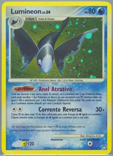 Lumineon-Holo (11) 2008 Pokemon Portuguese Diamond & Pearl Mysterious Treasures