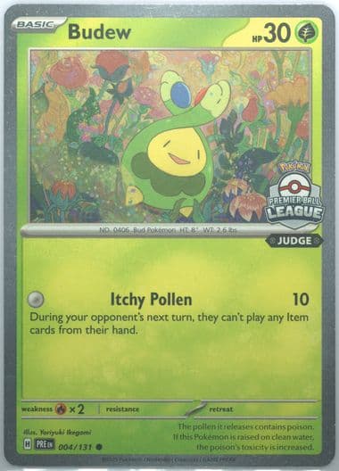Budew Premier Ball League (004) 2025 Pokemon Pre EN-Prismatic Evolutions