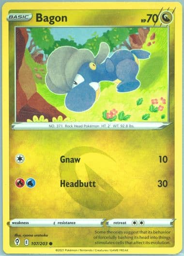 Bagon Inverted Back (107) 2021 Pokemon Sword & Shield Evolving Skies