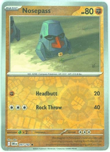 Nosepass Reverse Holo (097) 2025 Pokemon Dri EN-Destined Rivals