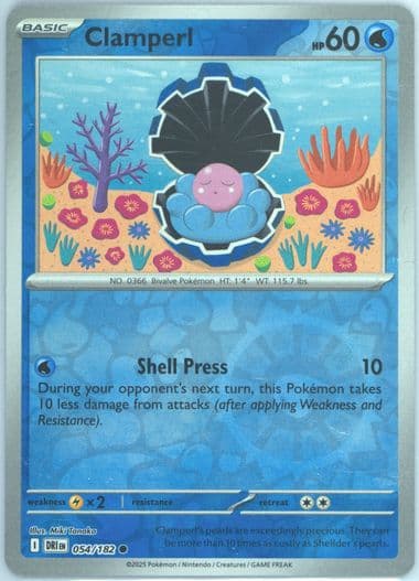 Clamperl Reverse Holo (054) 2025 Pokemon Dri EN-Destined Rivals