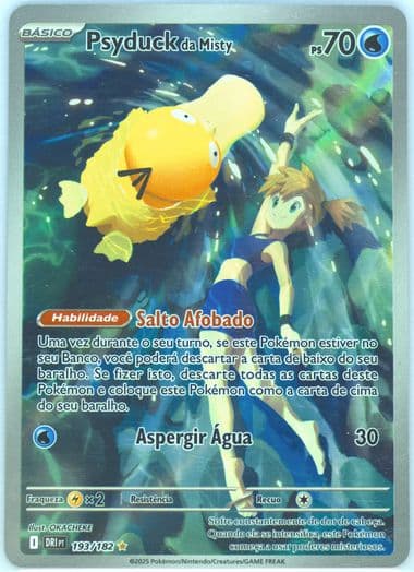 Misty's Psyduck Illustration Rare (193) 2025 Pokemon Portuguese Dri PT-Destined Rivals