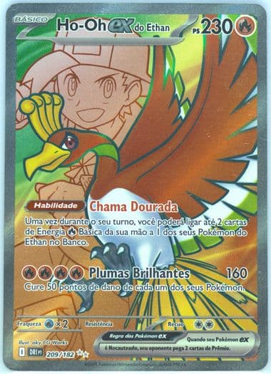 Ethan's HO-Oh EX Ultra Rare (209) 2025 Pokemon Portuguese Dri PT-Destined Rivals