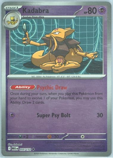 Kadabra Reverse Holo (055) 2025 Pokemon Meg EN-Mega Evolution