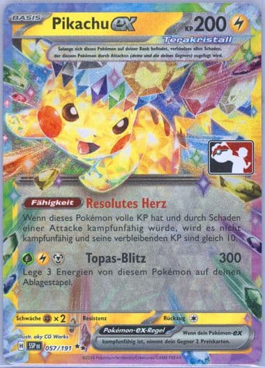 Pikachu EX (057) 2025 Pokemon German Play! Pokemon Prize Pack: Series 7