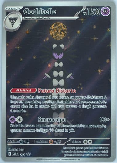 Gothitelle White Flare Tech Sticker Collection (211) 2025 Pokemon Italian Svp It-SV Black Star Promo