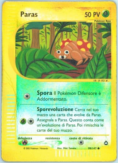 Paras-Reverse Foil Italian (99) 2003 Pokemon Aquapolis