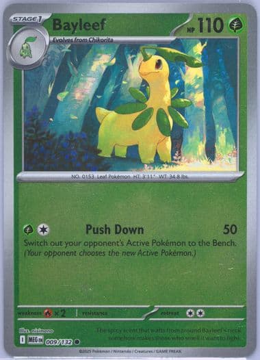 Bayleef Reverse Holo (009) 2025 Pokemon Meg EN-Mega Evolution