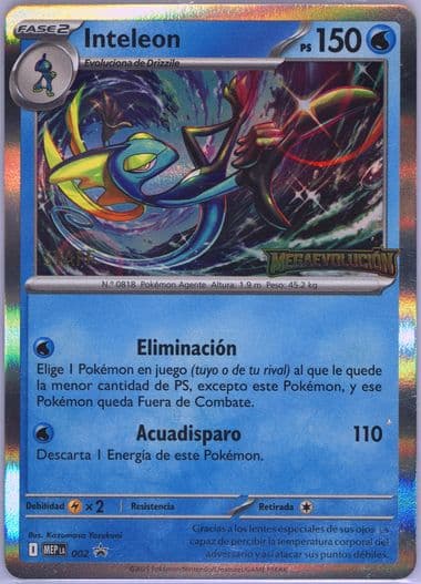 Inteleon Mega Evolution Prerelease-Staff (002) 2025 Pokemon Latin American Mep La-Me Black Star Promo