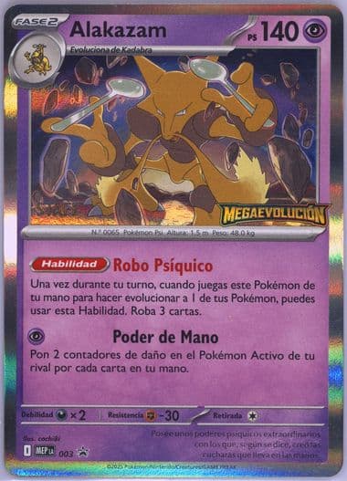 Alakazam Mega Evolution Prerelease-Staff (003) 2025 Pokemon Latin American Mep La-Me Black Star Promo