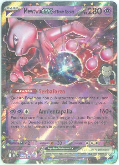 Team Rocket's Mewtwo EX Team Rocket's Mewtwo-EX Cxollection (205) 2025 Pokemon Italian Svp It-SV Black Star Promo