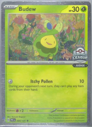 Budew Premier Ball League-Judge (004) 2025 Pokemon Pre EN-Prismatic Evolutions