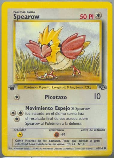 Spearow 1st Edition (62) 2000 Pokemon Spanish Jungle
