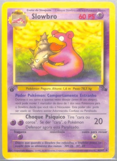 Slowbro 1st Edition (43) 2000 Pokemon Portuguese Fossil