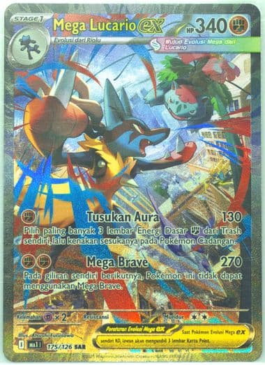Mega Lucario EX Special Art Rare (175) 2025 Pokemon Indonesian MA1 I-Mega Evolution
