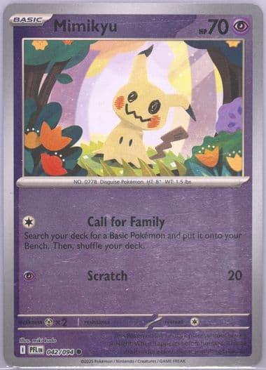 Mimikyu Reverse Holo (042) 2025 Pokemon Pfl EN-Phantasmal Flames