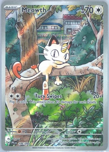 Meowth Illustration Rare (106) 2025 Pokemon Pfl EN-Phantasmal Flames