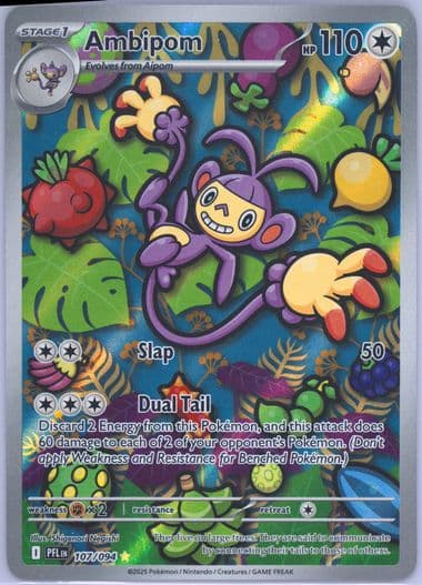 Ambipom Illustration Rare (107) 2025 Pokemon Pfl EN-Phantasmal Flames
