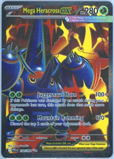 Mega Heracross EX Ultra Rare (108) 2025 Pokemon Pfl EN-Phantasmal Flames