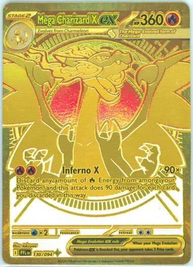 Mega Charizard X EX Mega Hyper Rare (130) 2025 Pokemon Pfl EN-Phantasmal Flames
