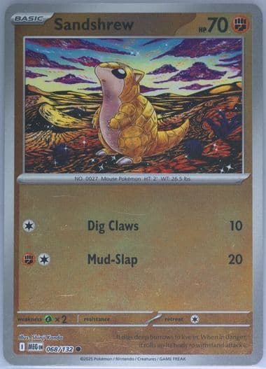 Sandshrew Reverse Holo (068) 2025 Pokemon Meg EN-Mega Evolution