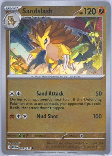 Sandslash Reverse Holo (069) 2025 Pokemon Meg EN-Mega Evolution