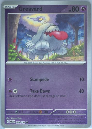 Greavard Reverse Holo (065) 2025 Pokemon Meg EN-Mega Evolution