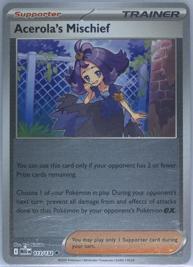 Acerola's Mischief Reverse Holo (113) 2025 Pokemon Meg EN-Mega Evolution