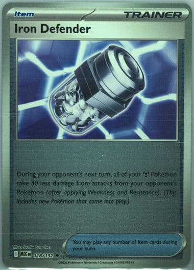 Iron Defender Reverse Holo (118) 2025 Pokemon Meg EN-Mega Evolution