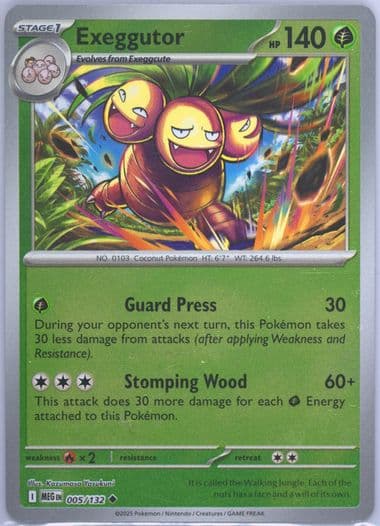 Exeggutor Reverse Holo (005) 2025 Pokemon Meg EN-Mega Evolution