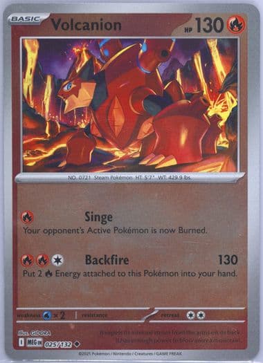 Volcanion Reverse Holo (025) 2025 Pokemon Meg EN-Mega Evolution