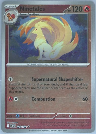 Ninetales Reverse Holo (020) 2025 Pokemon Meg EN-Mega Evolution