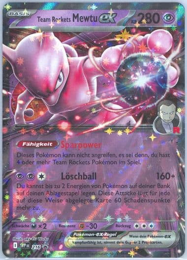 Team Rocket's Mewtwo EX Team Rocket Tin (216) 2025 Pokemon German Svp de-SV Black Star Promo