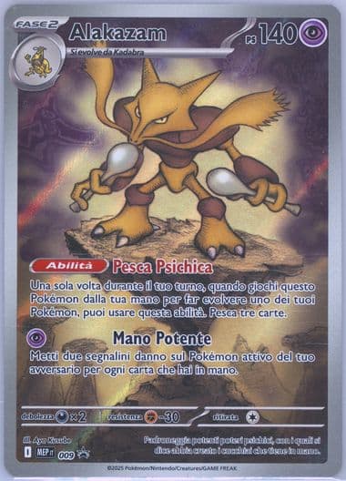 Alakazam Mega Evolution Elite Trainer Box-Mega Gardevoir (009) 2025 Pokemon Italian Mep It-Me Black Star Promo