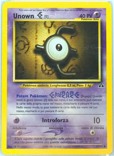 Unown E Italian (67) 2001 Pokemon Neo Discovery