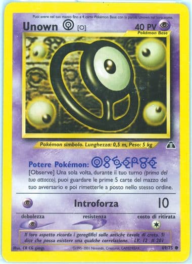 Unown O Italian (69) 2001 Pokemon Neo Discovery