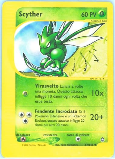 Scyther Italian (57) 2003 Pokemon Aquapolis