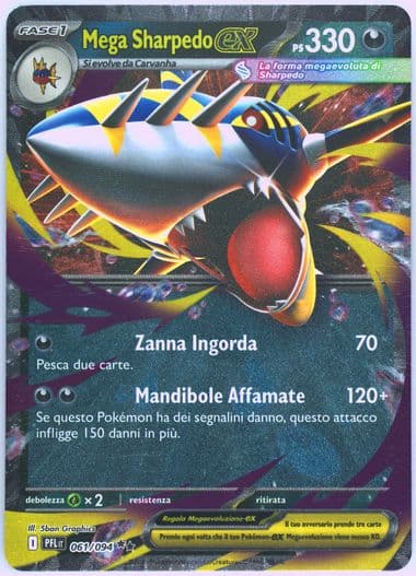 Mega Sharpedo EX (061) 2025 Pokemon Italian Pfl It-Phantasmal Flames