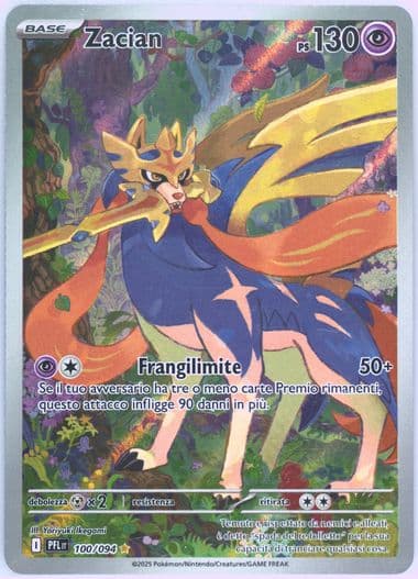 Zacian Illustration Rare (100) 2025 Pokemon Italian Pfl It-Phantasmal Flames