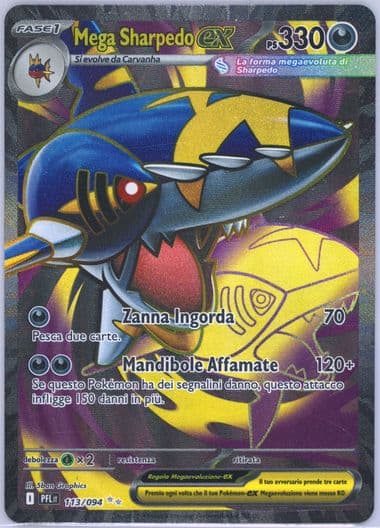 Mega Sharpedo EX Ultra Rare (113) 2025 Pokemon Italian Pfl It-Phantasmal Flames