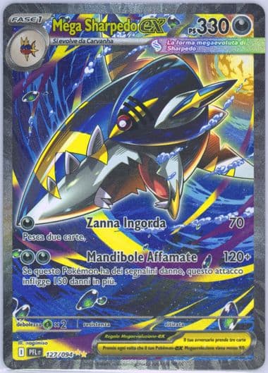 Mega Sharpedo EX Special Illustration Rare (127) 2025 Pokemon Italian Pfl It-Phantasmal Flames