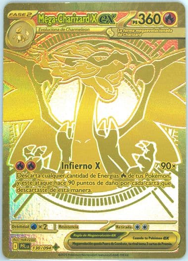 Mega Charizard X EX Mega Hyper Rare (130) 2025 Pokemon Latin American Pfl La-Phantasmal Flames