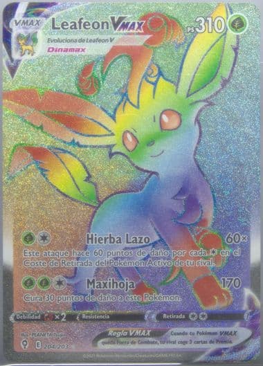 Full Art/Leafeon Vmax Spanish-Secret (204) 2021 Pokemon Sword & Shield Evolving Skies