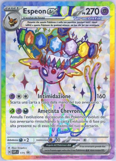 Espeon EX Prismatic Evolutions Premium Figure Collection (175) 2025 Pokemon Italian Svp It-SV Black Star Promo