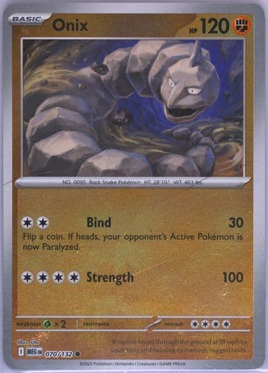 Onix Reverse Holo (070) 2025 Pokemon Meg EN-Mega Evolution